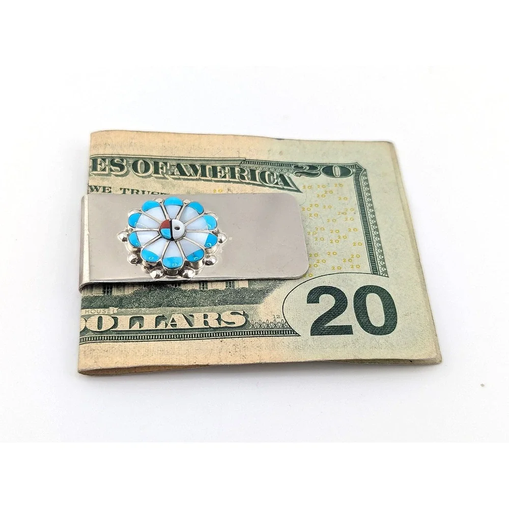 Handmade Ster Silver Money Clip‎ Genuine Native American Men's Accessories ***